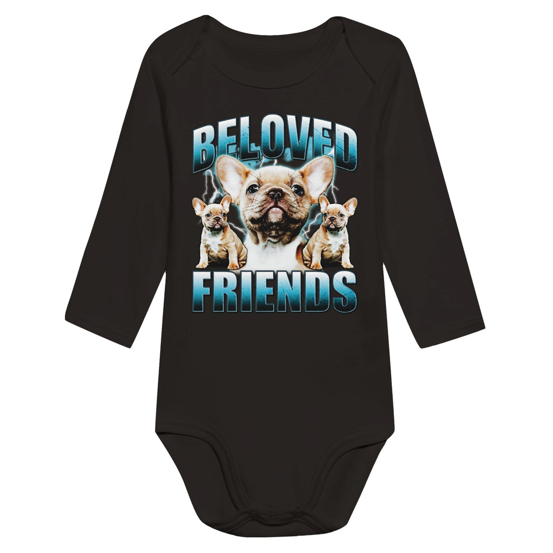 "90's Frenchie" Baby Long Sleeve Bodysuit - Beloved Friends