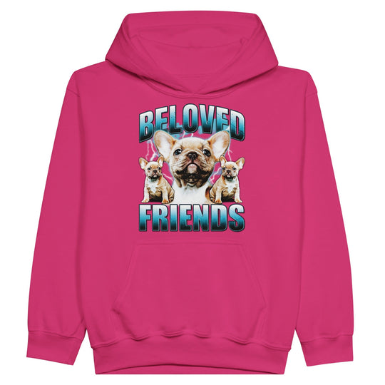 "90's Frenchie" Kids Pullover Hoodie - Beloved Friends