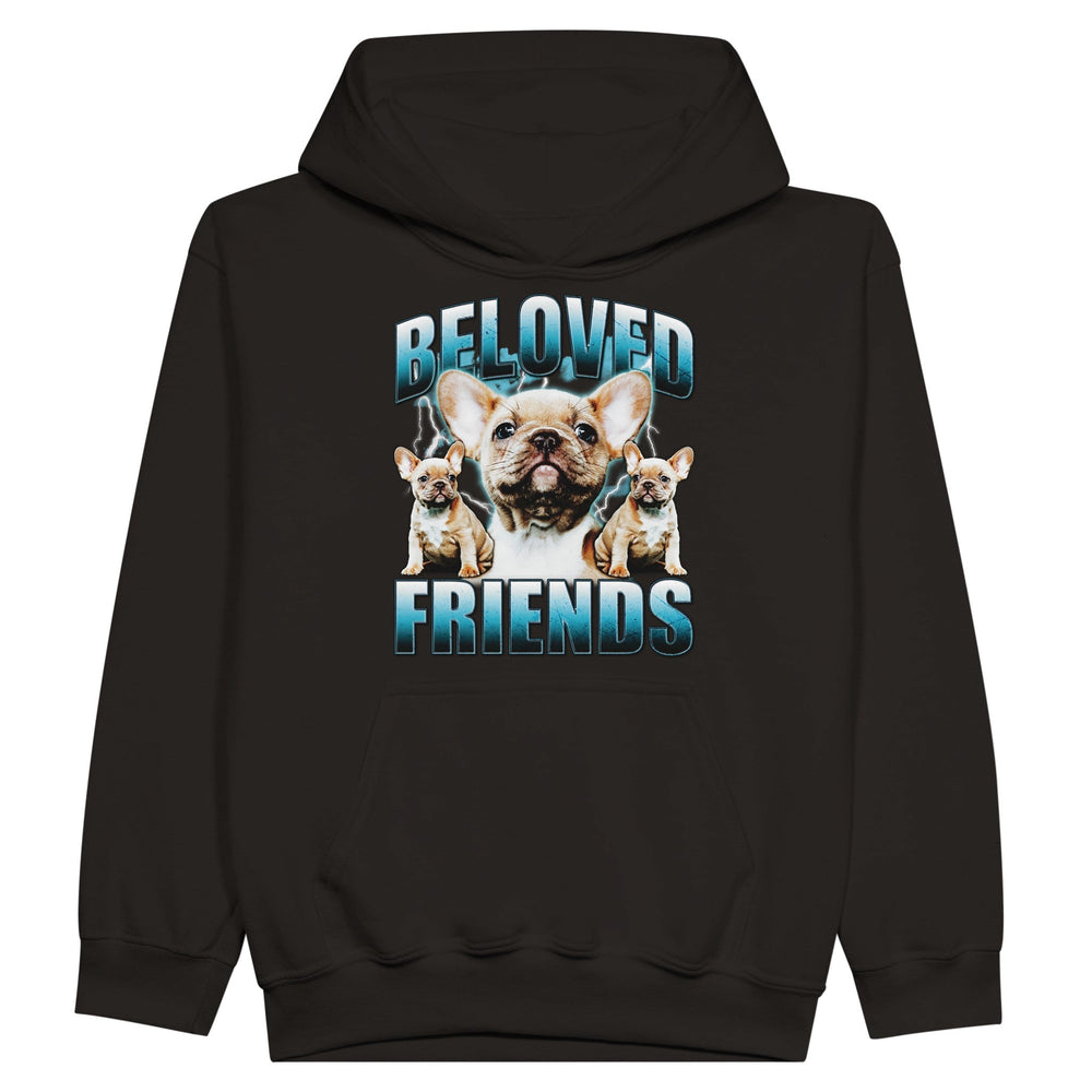 "90's Frenchie" Kids Pullover Hoodie - Beloved Friends