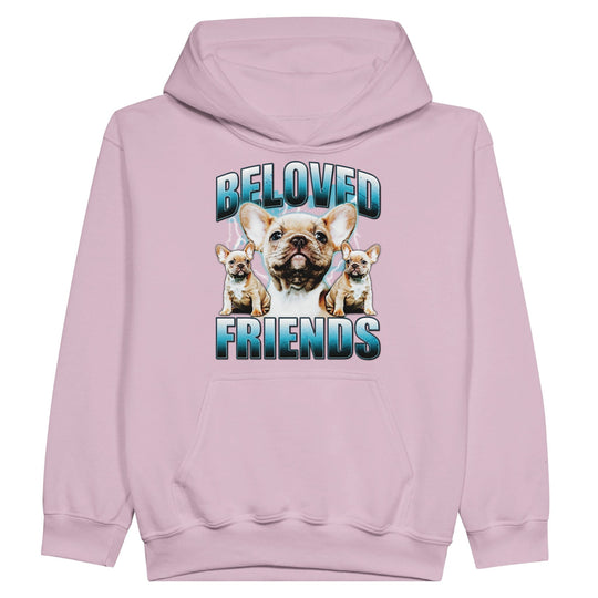 "90's Frenchie" Kids Pullover Hoodie - Beloved Friends