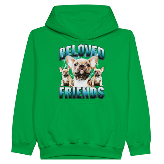 "90's Frenchie" Kids Pullover Hoodie - Beloved Friends