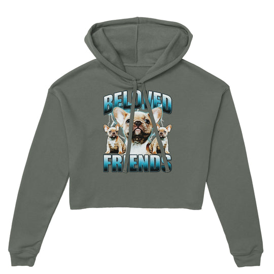 "90's Frenchie" Women's Cropped Hoodie - Beloved Friends