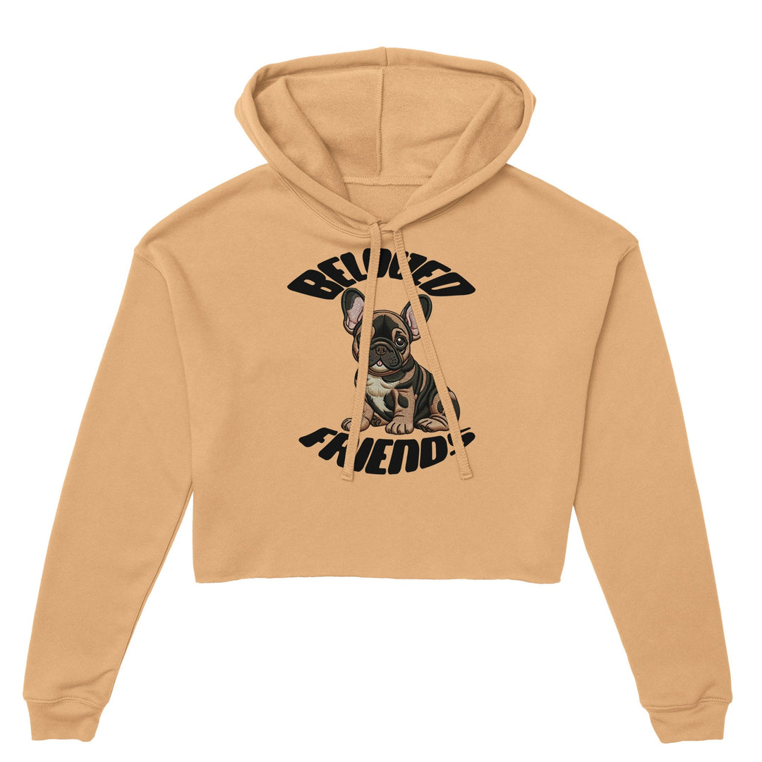 "Baby Frenchie" Women's Cropped Hoodie - Beloved Friends