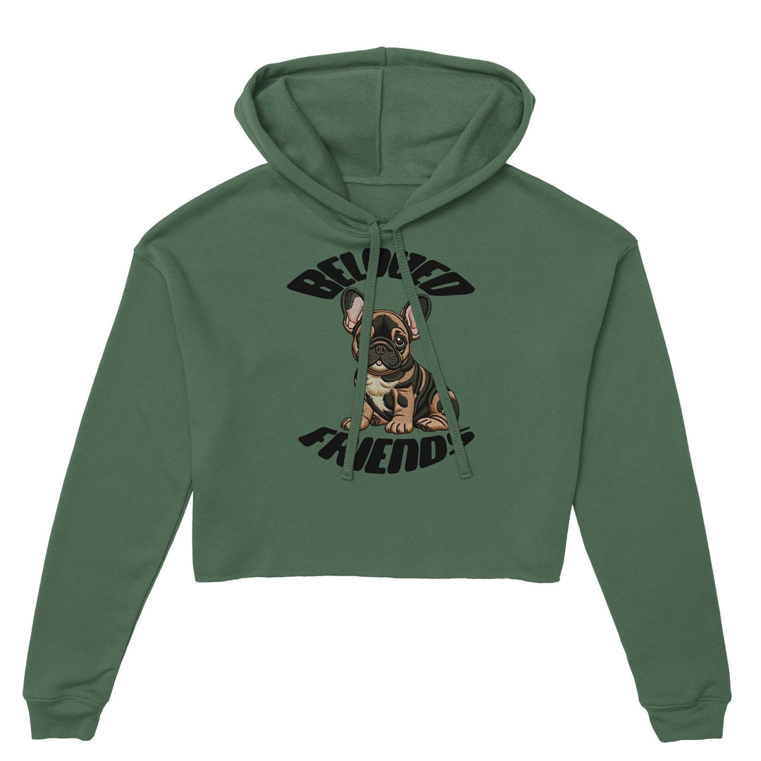 "Baby Frenchie" Women's Cropped Hoodie - Beloved Friends