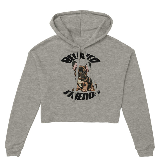 "Baby Frenchie" Women's Cropped Hoodie - Beloved Friends