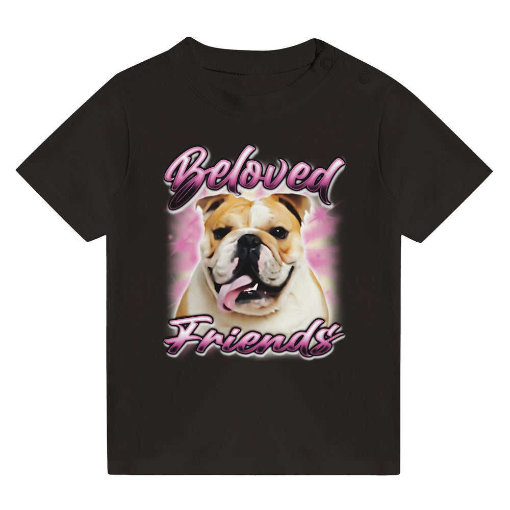 "Bulldog Airbrush" Baby Crewneck T-shirt - Beloved Friends