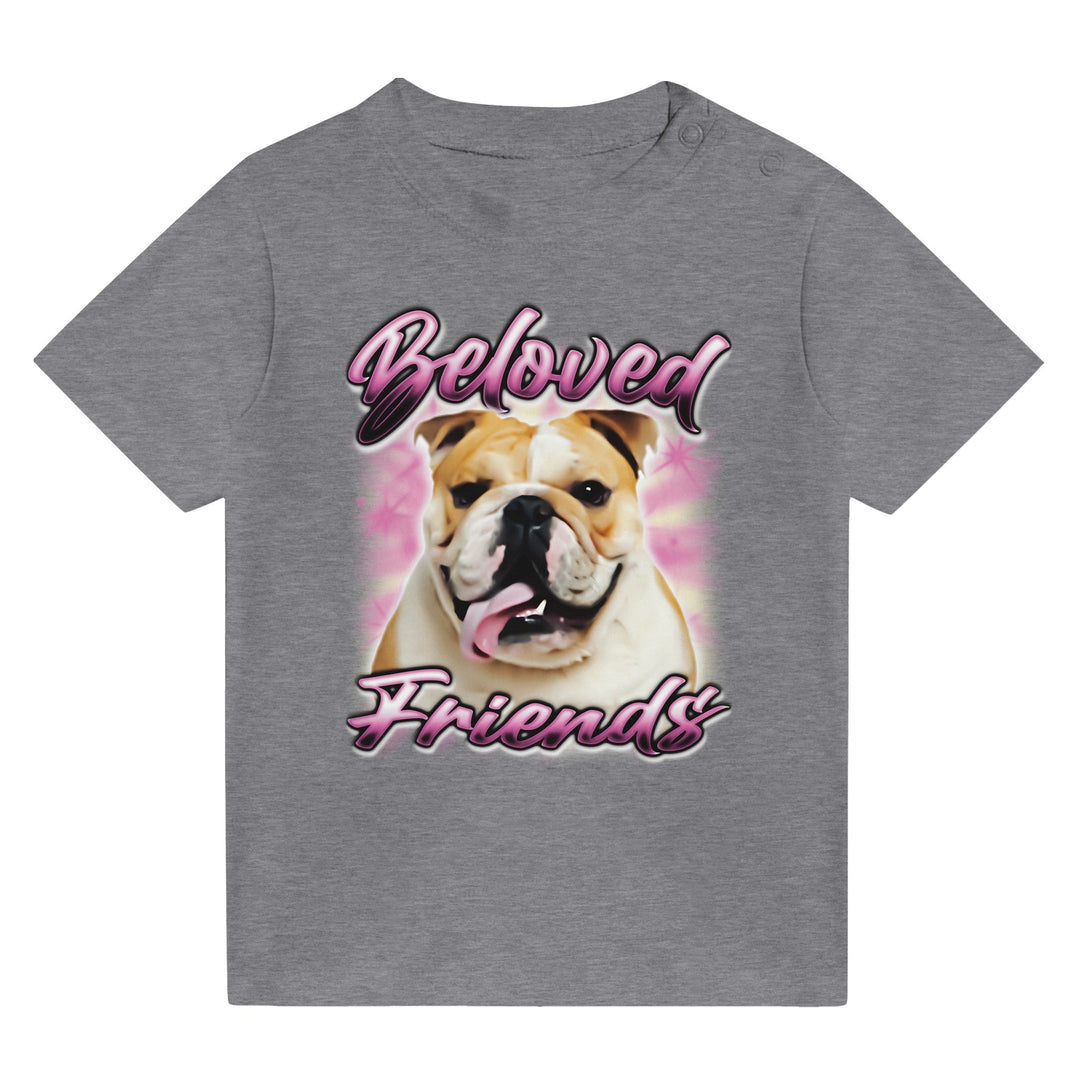 "Bulldog Airbrush" Baby Crewneck T-shirt - Beloved Friends