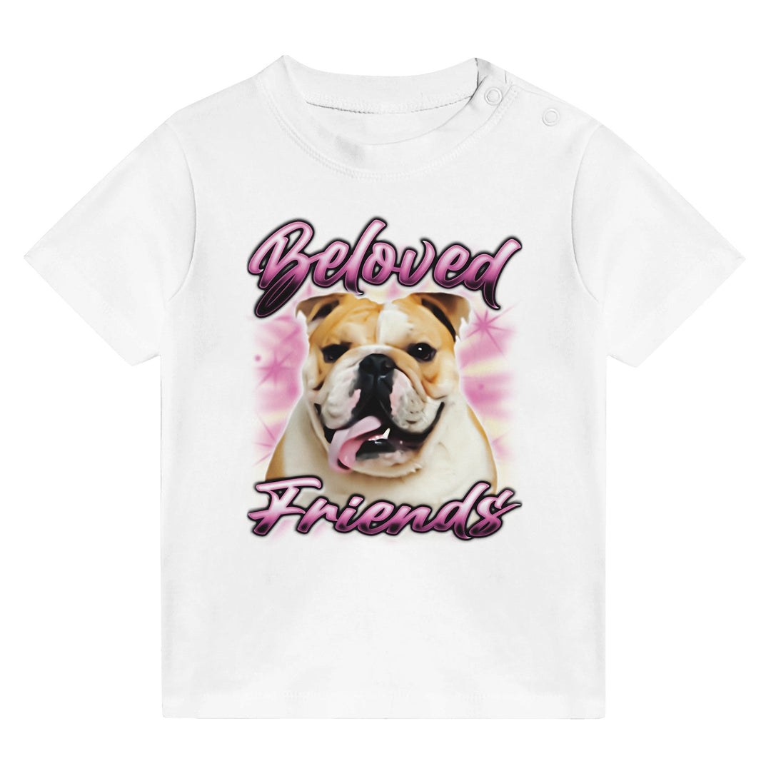 "Bulldog Airbrush" Baby Crewneck T-shirt - Beloved Friends