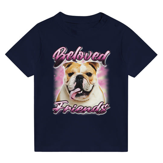 "Bulldog Airbrush" Baby Crewneck T-shirt - Beloved Friends