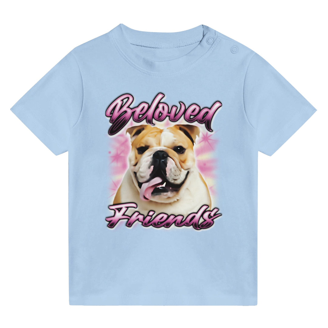 "Bulldog Airbrush" Baby Crewneck T-shirt - Beloved Friends