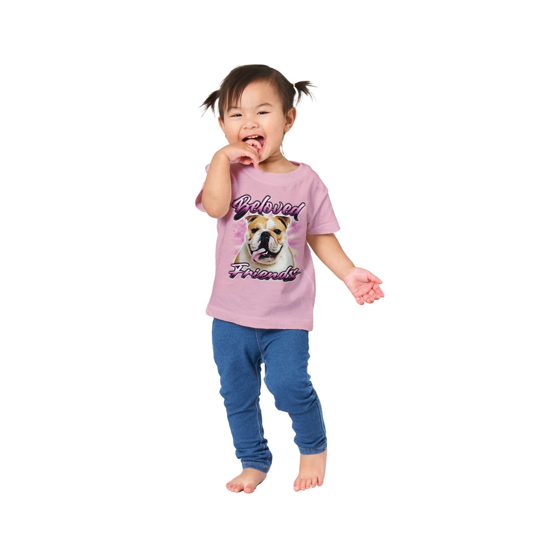 "Bulldog Airbrush" Baby Crewneck T-shirt - Beloved Friends