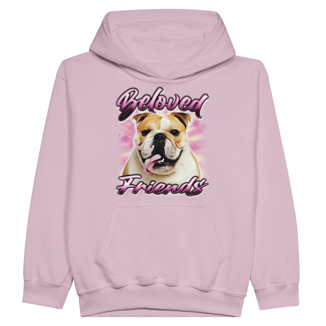 Bulldog Airbrush Kids Pullover Hoodie - Beloved Friends