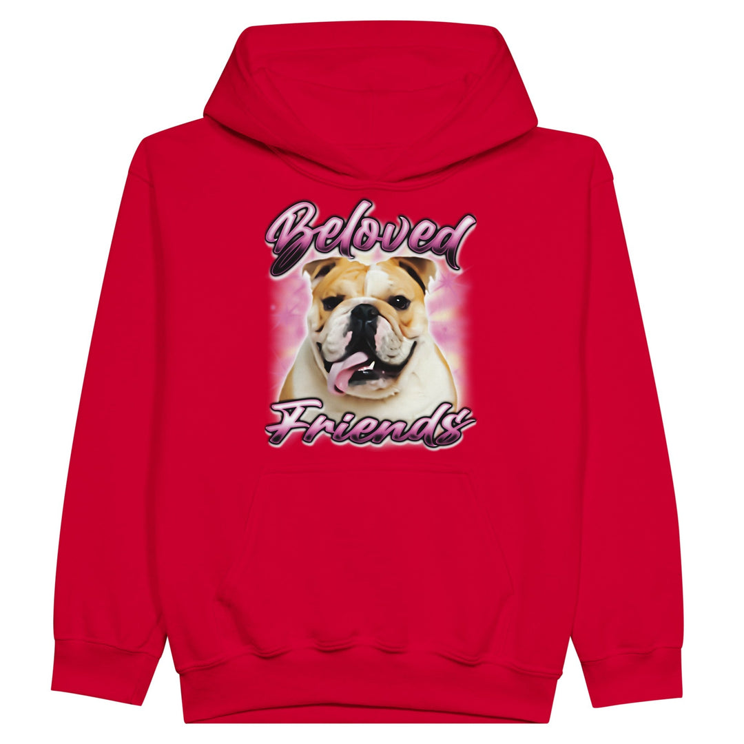 Bulldog Airbrush Kids Pullover Hoodie - Beloved Friends