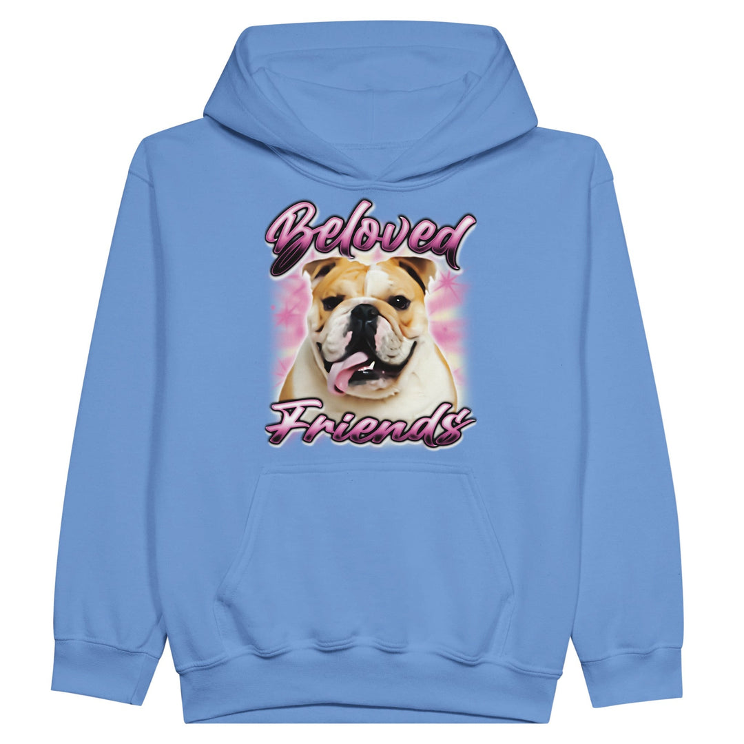 Bulldog Airbrush Kids Pullover Hoodie - Beloved Friends