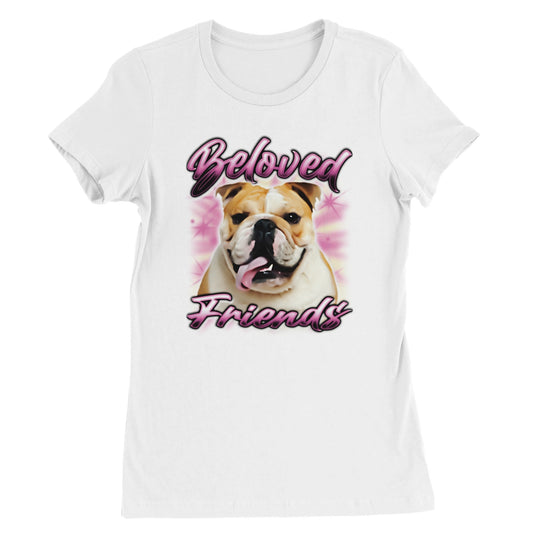 "Bulldog Airbrush" Womens Crewneck T-shirt - Beloved Friends