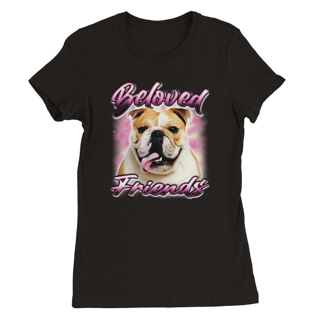 "Bulldog Airbrush" Womens Crewneck T-shirt - Beloved Friends