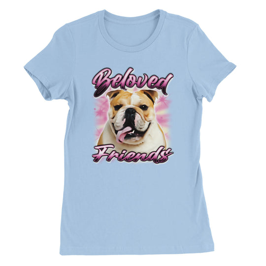 "Bulldog Airbrush" Womens Crewneck T-shirt - Beloved Friends